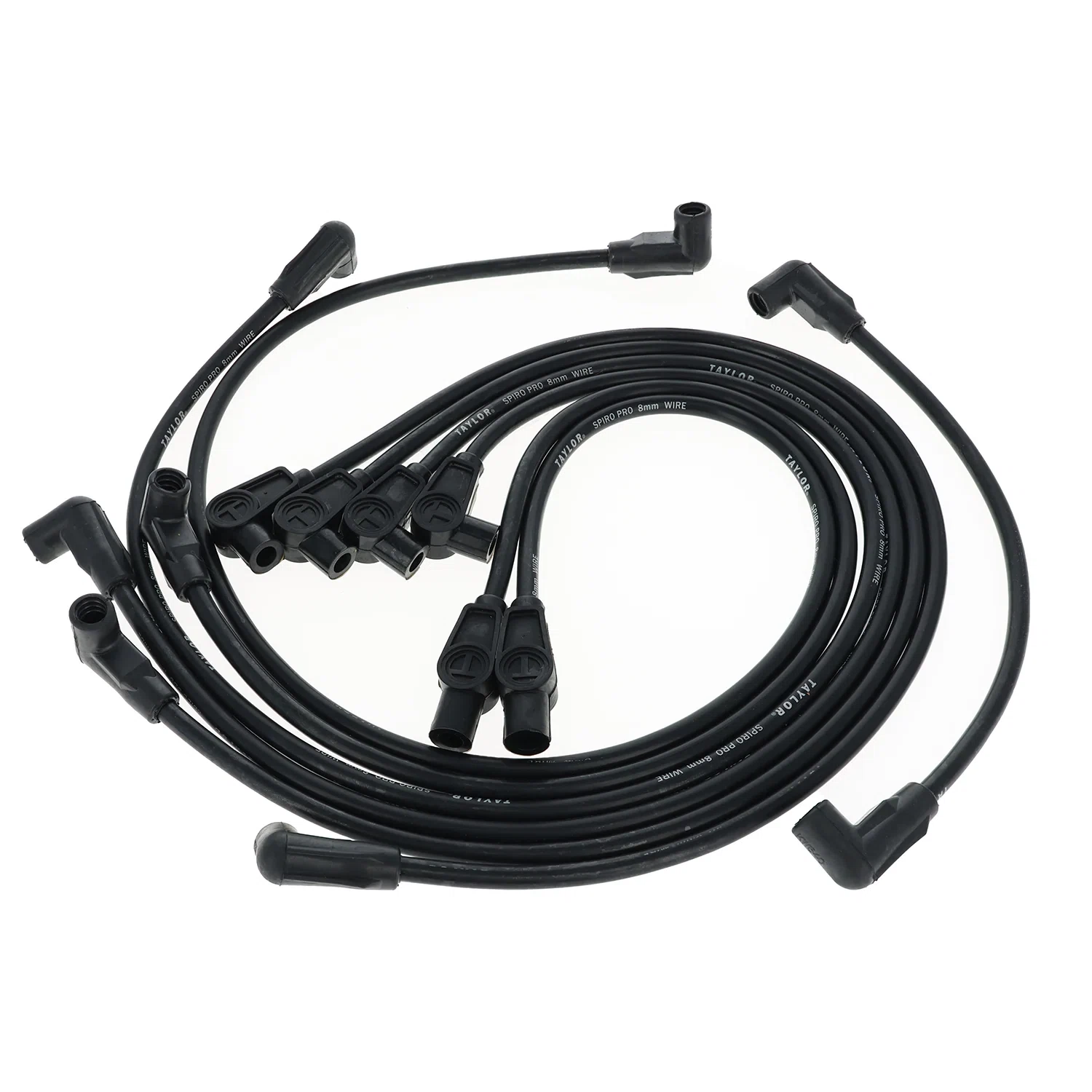 Spark Plug Wire Set Universal 8mm Silicone Spiro Pro 350 ohm_ft Black 74032